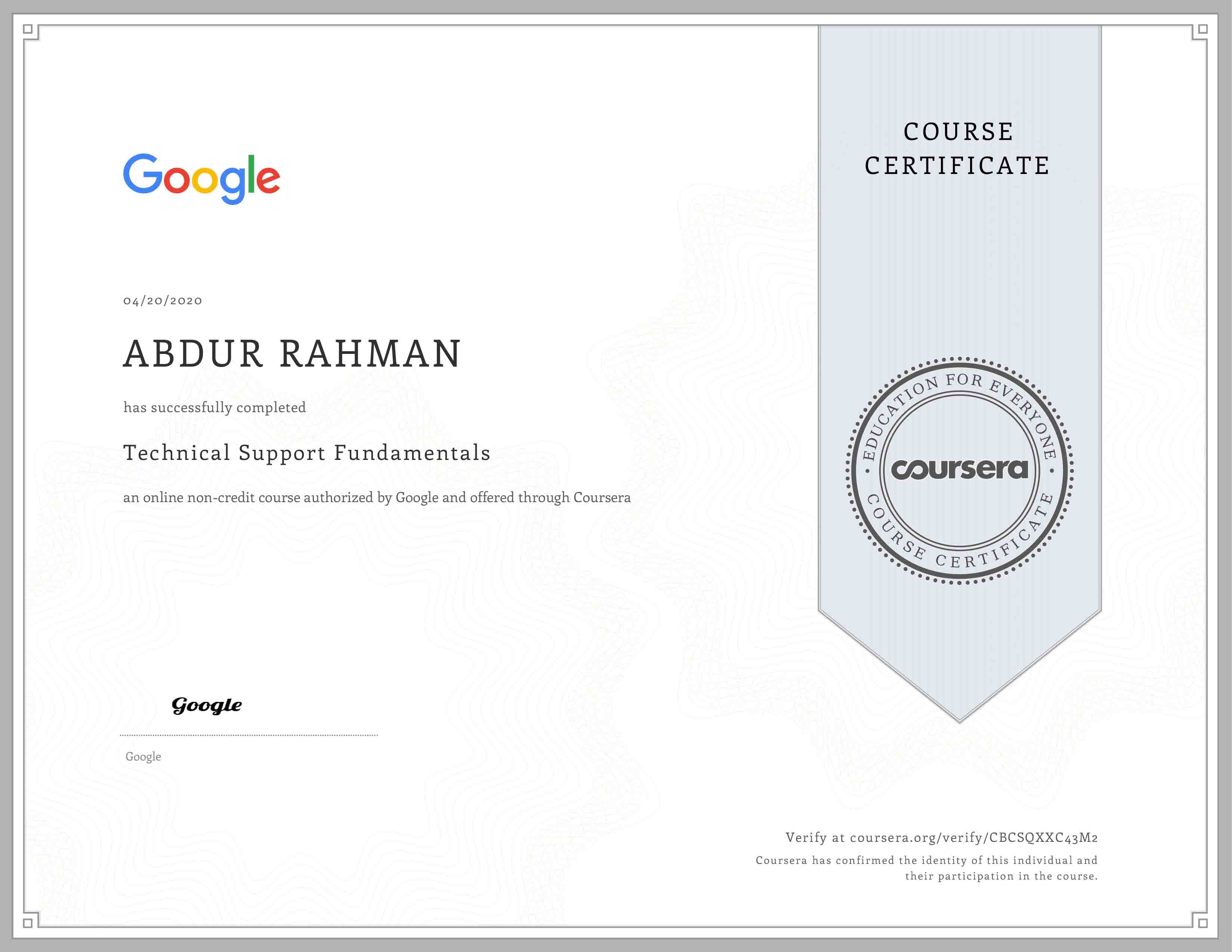 Certificate