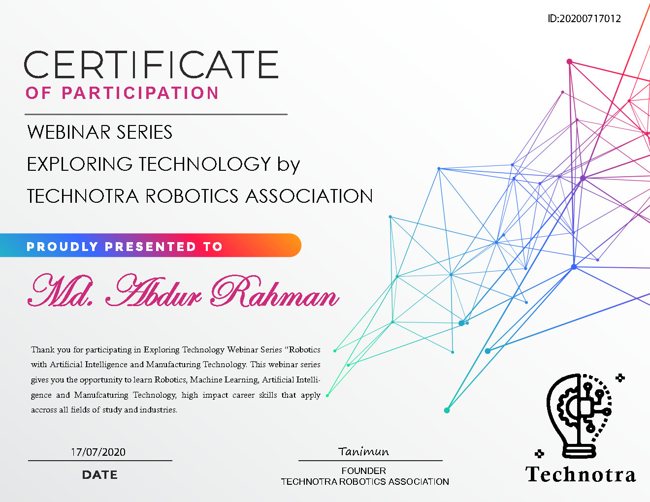 Certificate