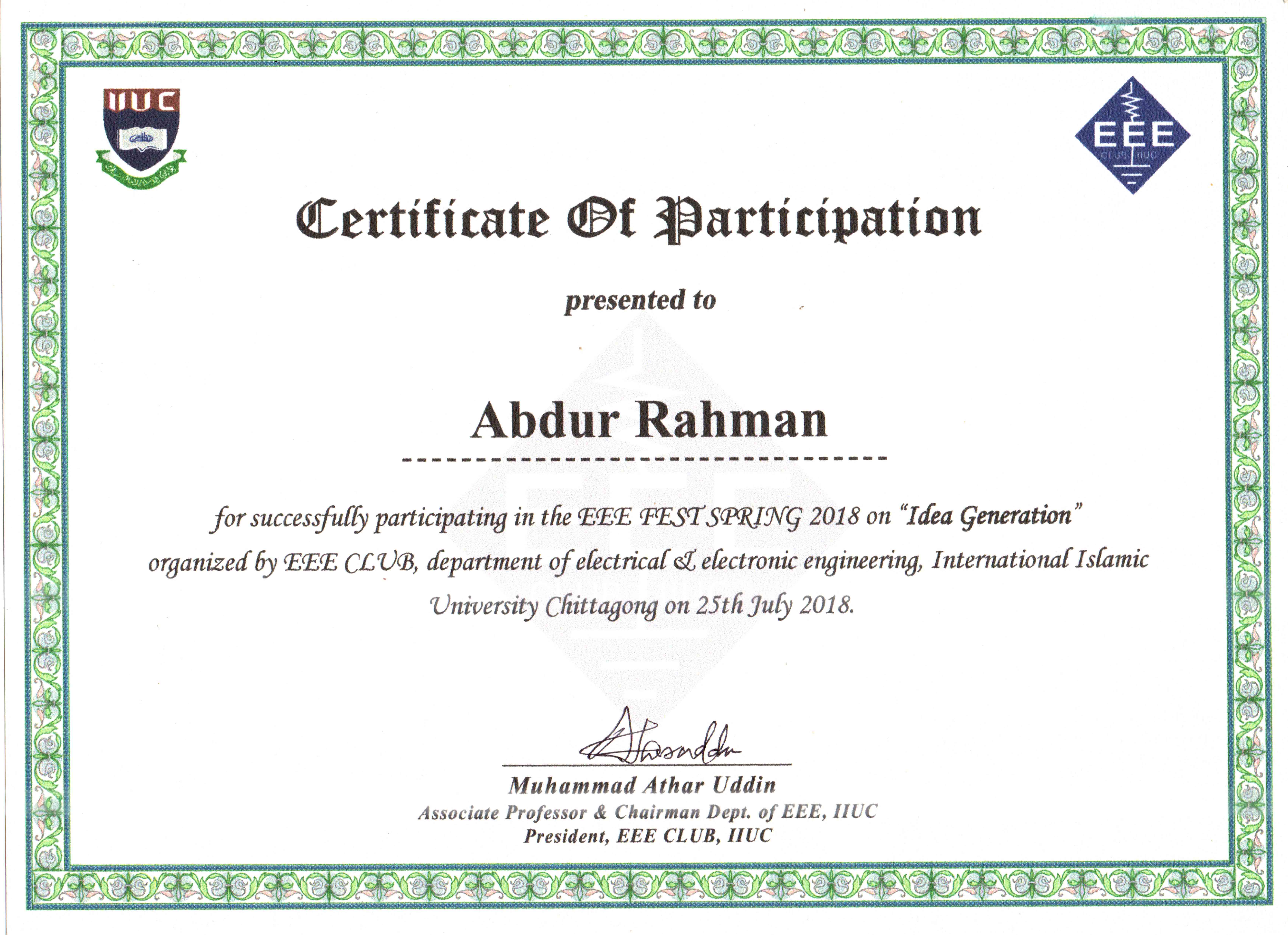 Certificate