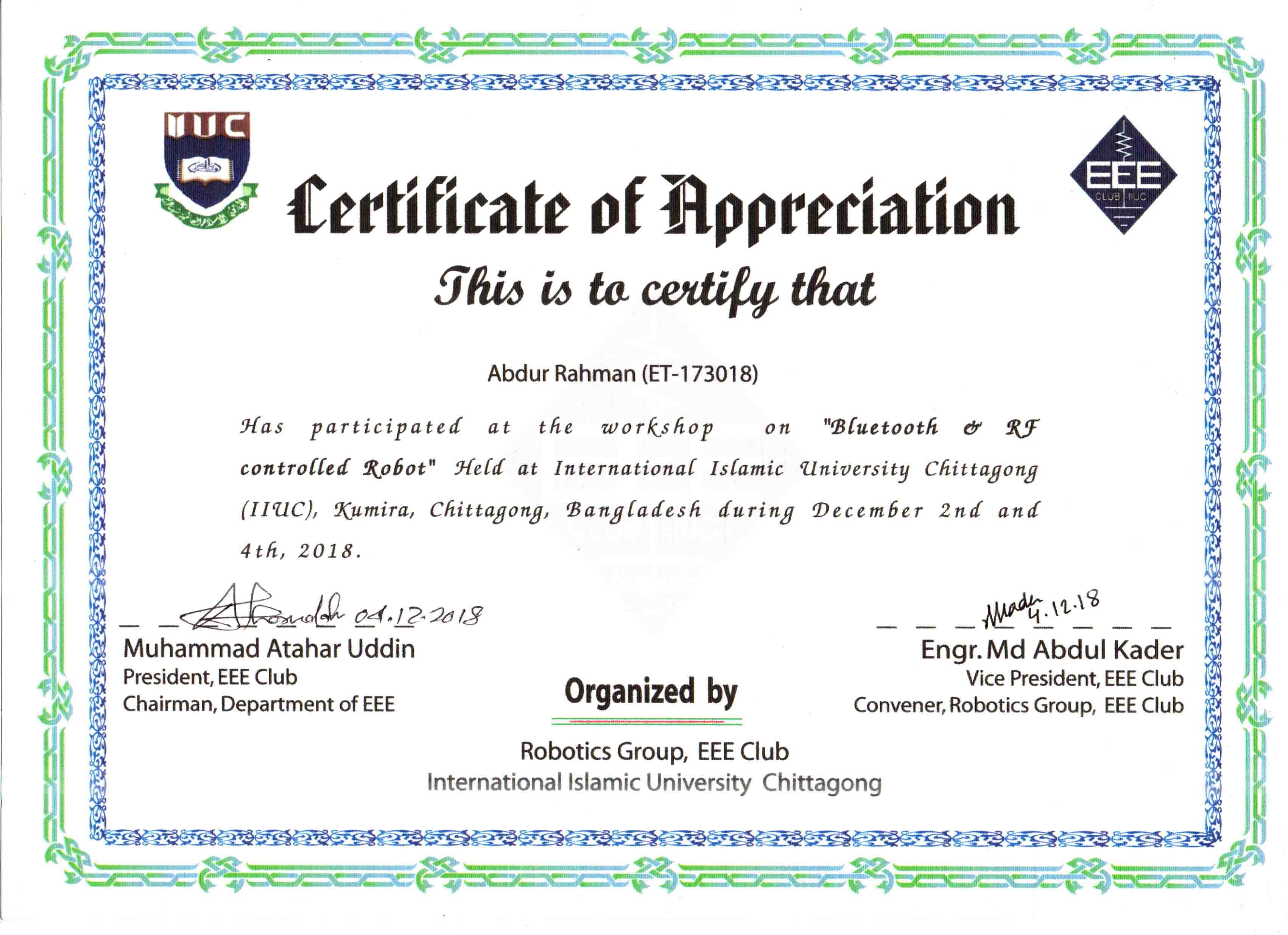 Certificate