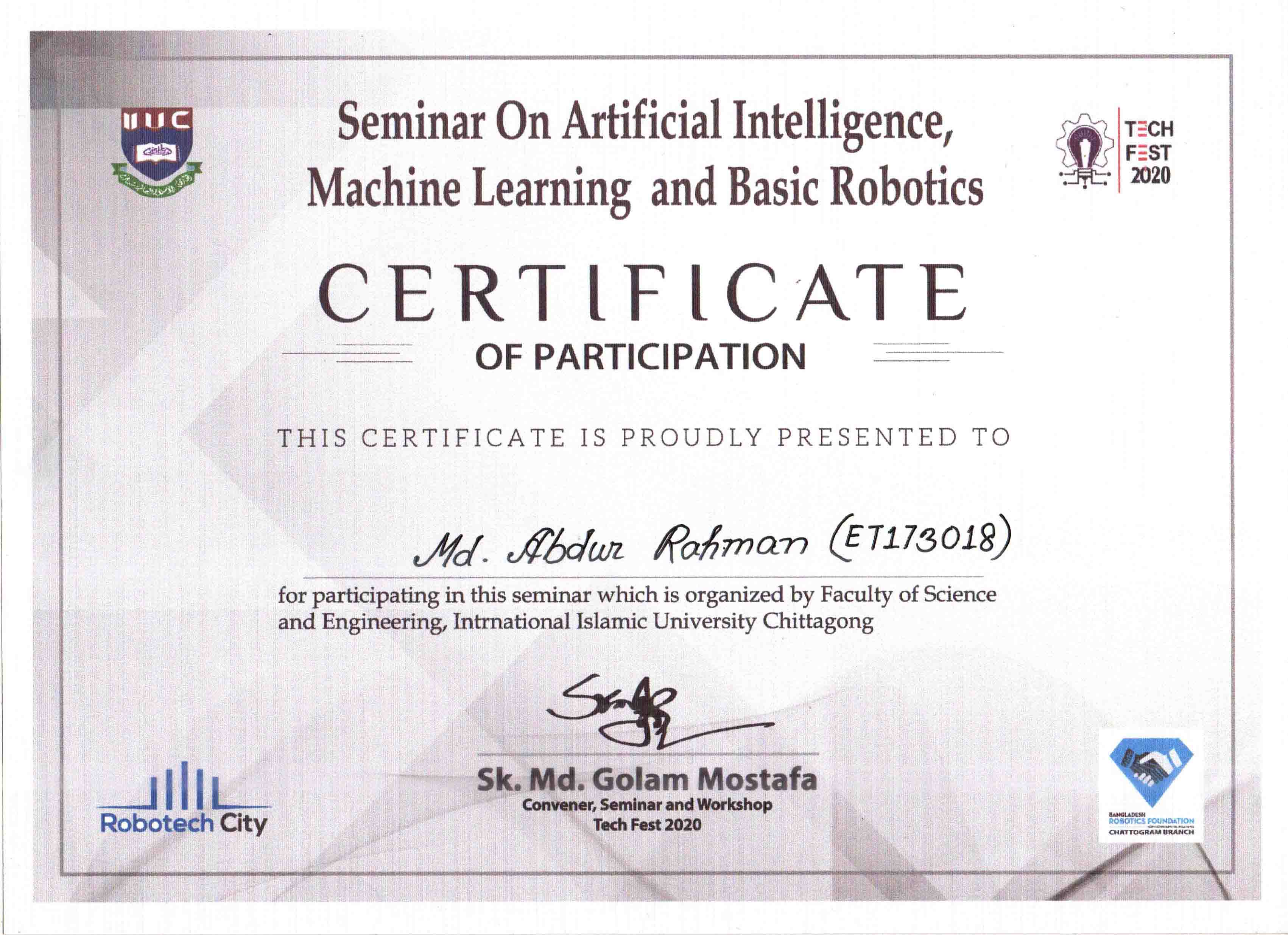 Certificate