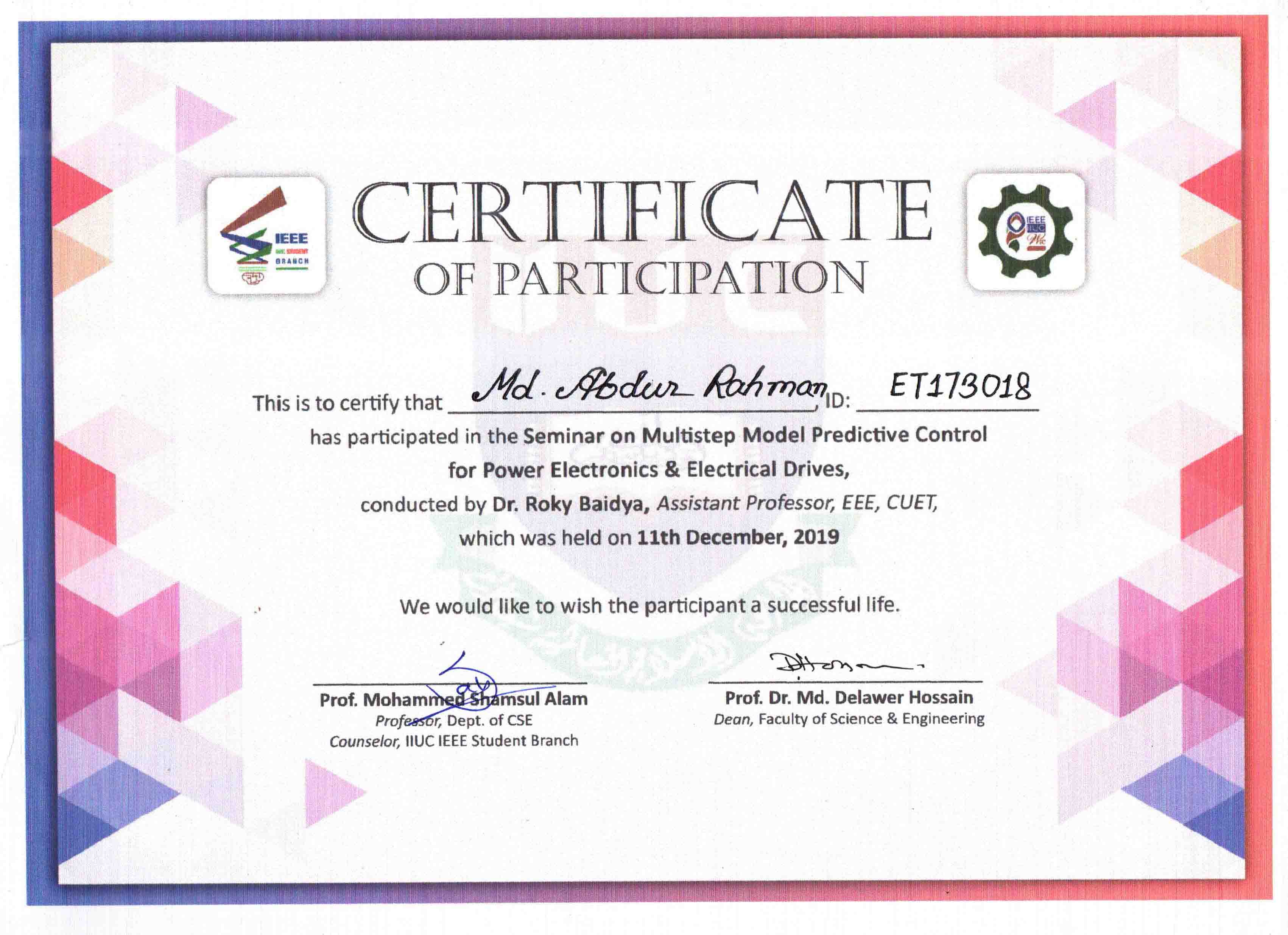 Certificate